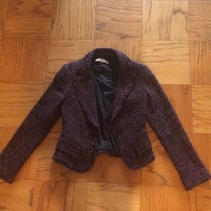 Tweed Burgundy Pinko Jacket size 2 Chanel Style